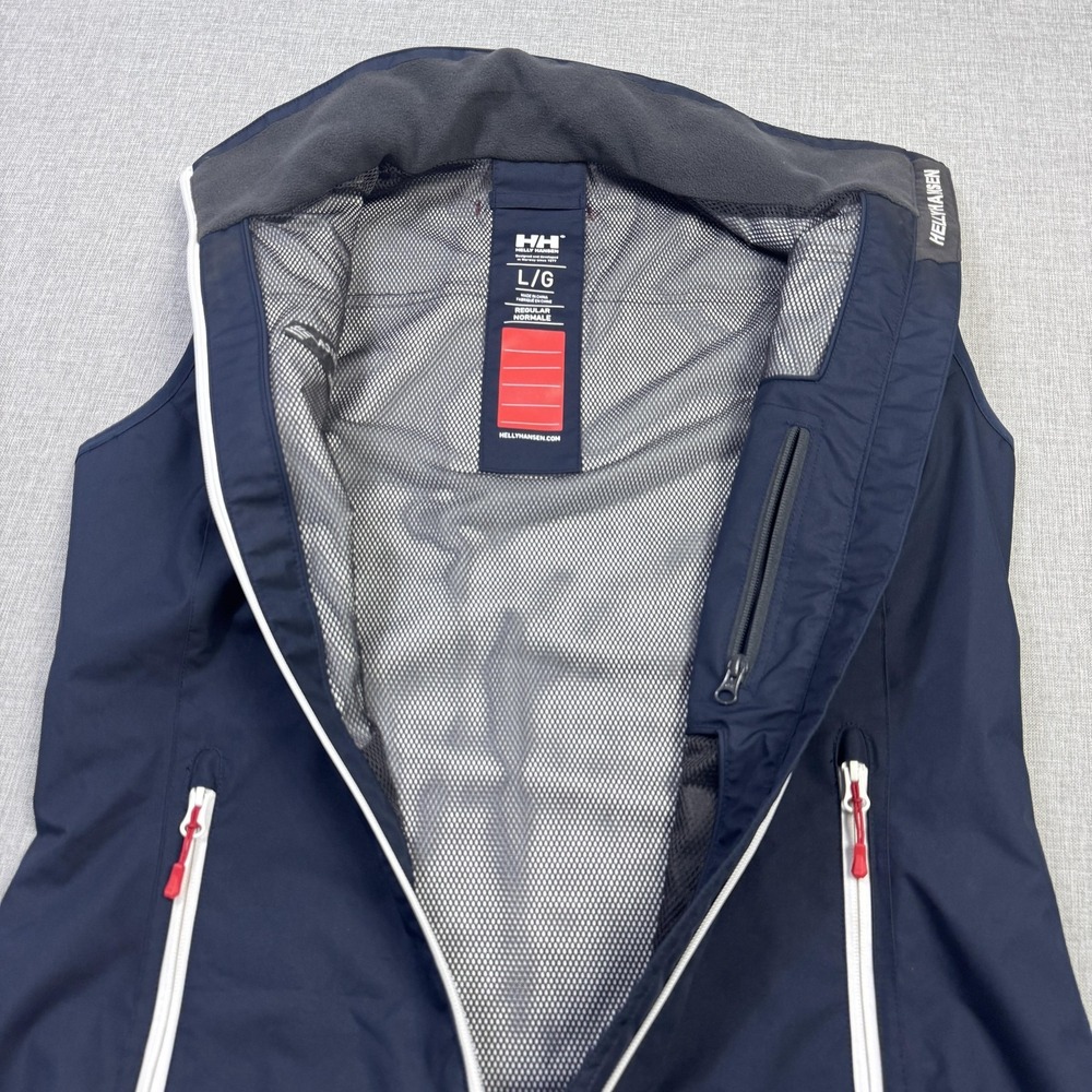Helly Hansen Vest Womens Large Blue Softshell Windbreaker Pockets Full Zip - Picture 5 of 10